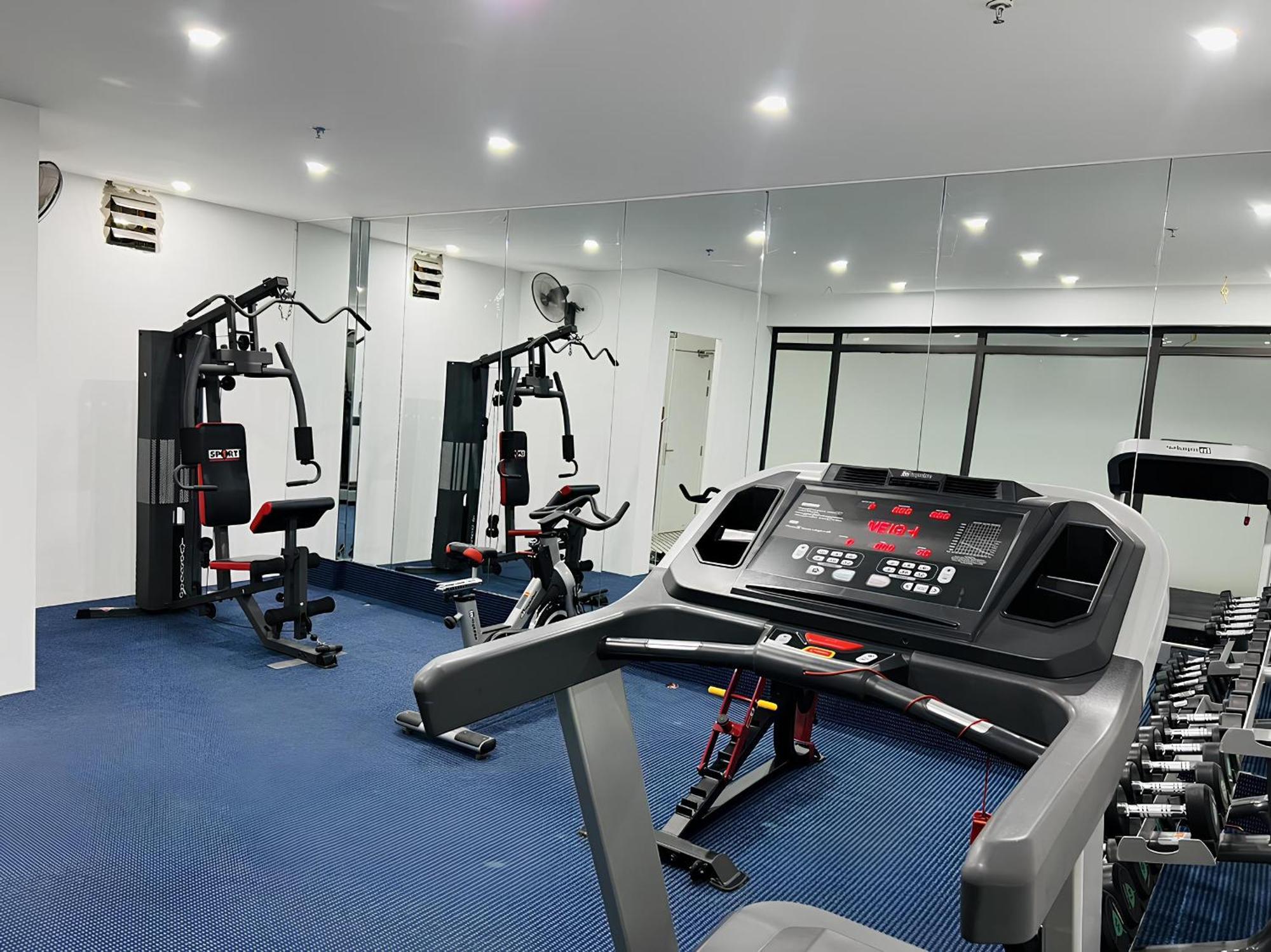 May De Ville Crown Hotel Hanoi Eksteriør billede The gym at the hotel